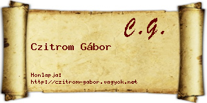 Czitrom Gábor névjegykártya
